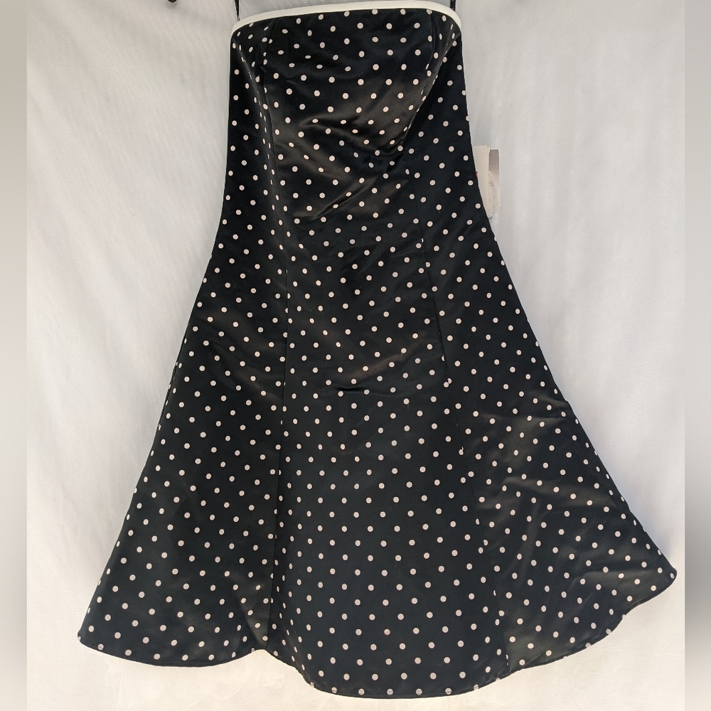 Vintage Jessica McClintock for Gunne Sax Polka Dot Strapless Dress NWT